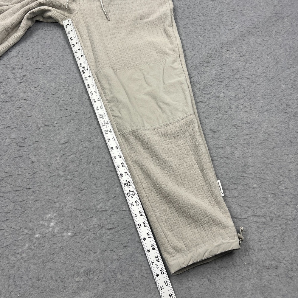 Bearded Goat Joggers Mens Large Tan Grid Fleece Double Knee Drawstring Gym Pants - Picture 8 of 13